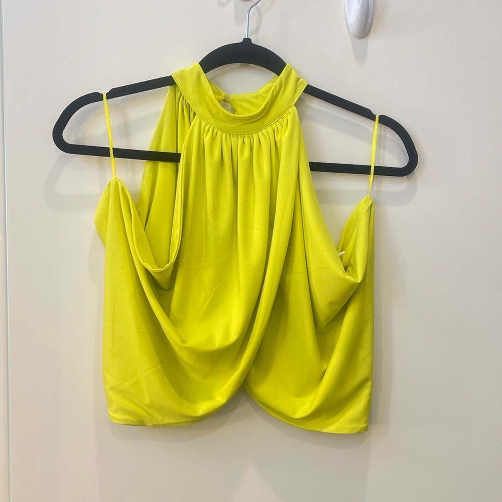 superdown Bright Yellow Draped Tank Top